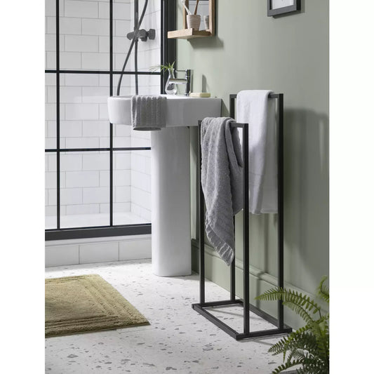 Habitat 2 Tier Freestanding Towel Rail - Black