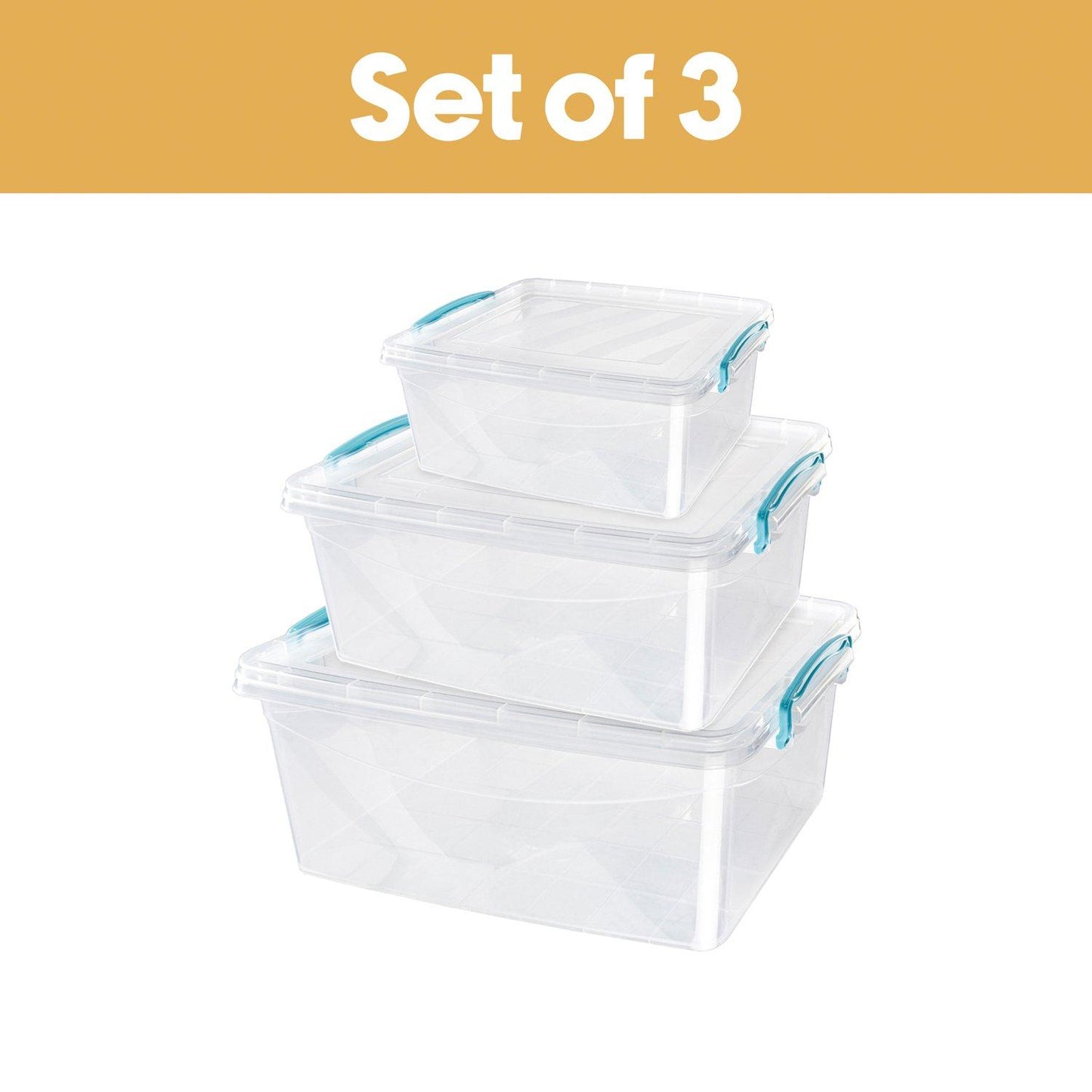 JVL Multipurpose Storage Box With Lid- S/3 S