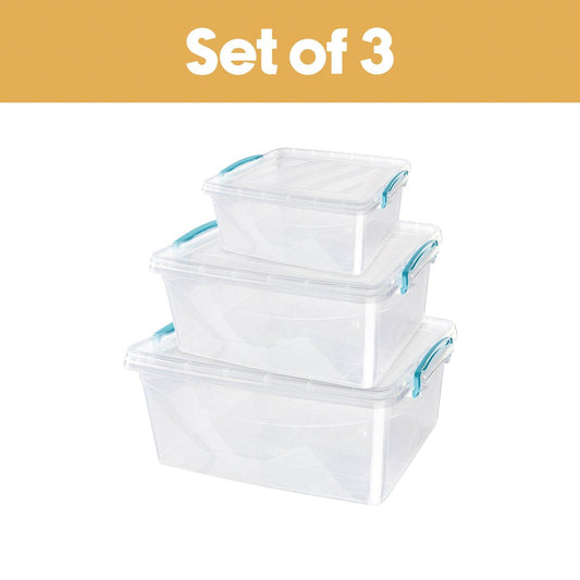 JVL Multipurpose Storage Box With Lid- S/3 S