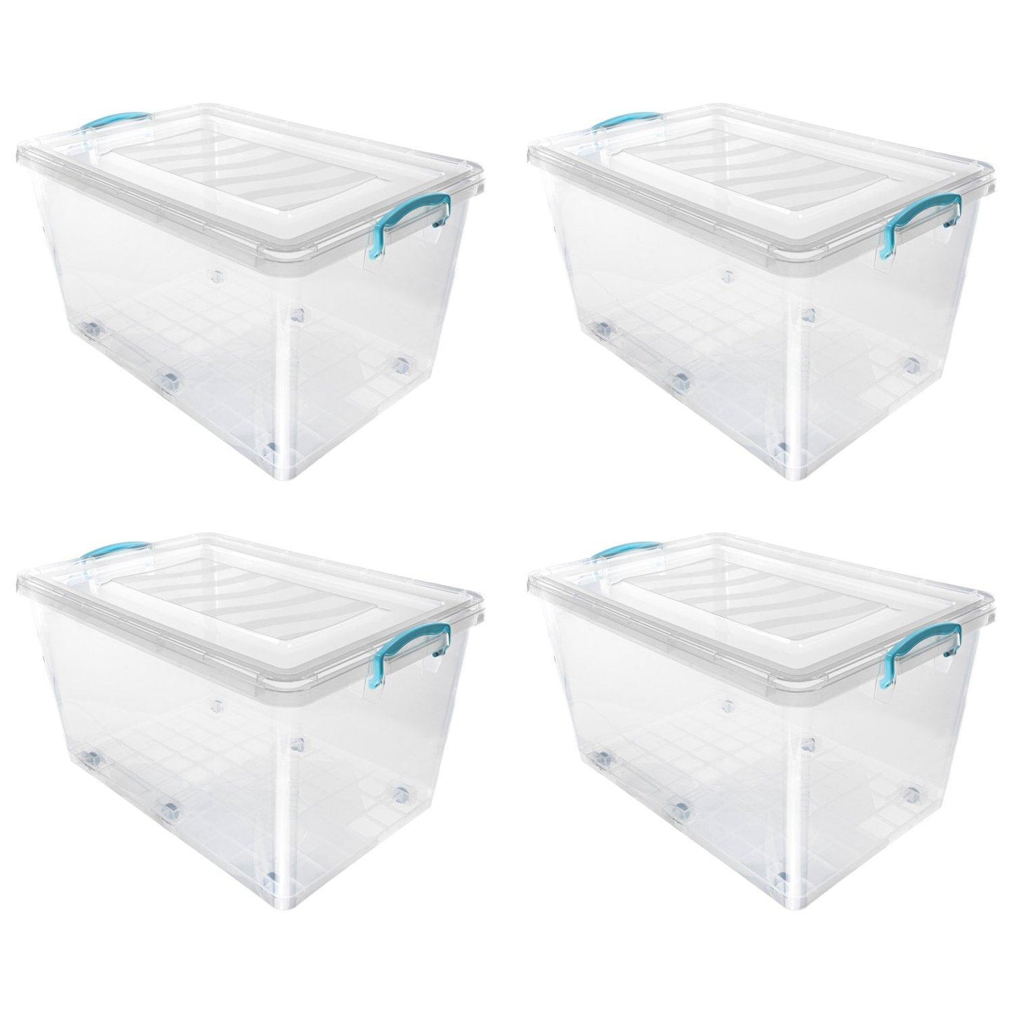 JVL Clip Lid Plastic S/Box 6 Wheels-50L S/4