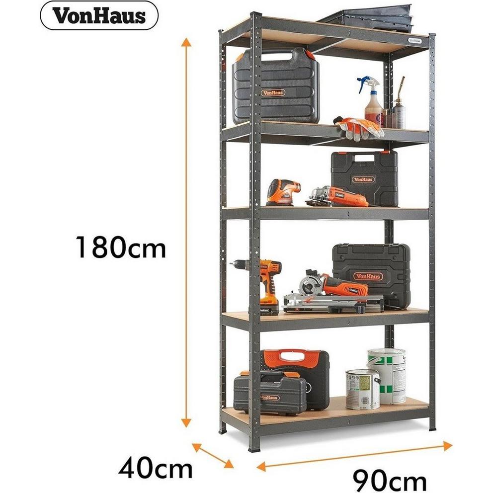 VonHaus - 1.8M 5 Tier Racking Hammerite
