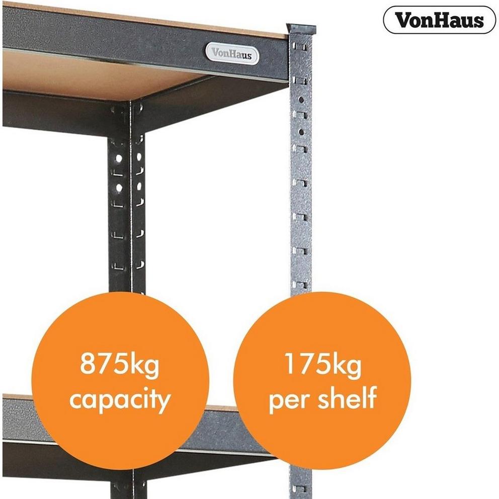 VonHaus - 1.8M 5 Tier Racking Hammerite