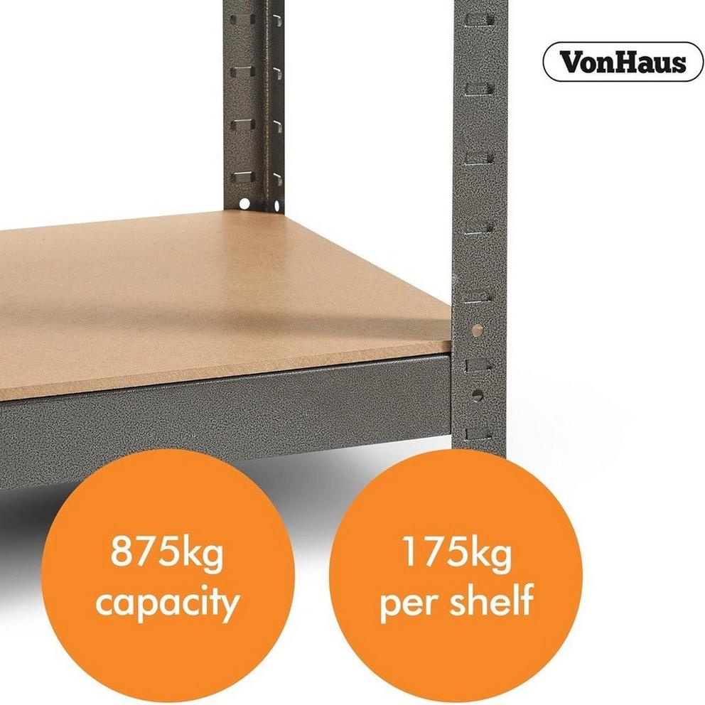 VonHaus - 1.8M 5 Tier Racking Hammerite
