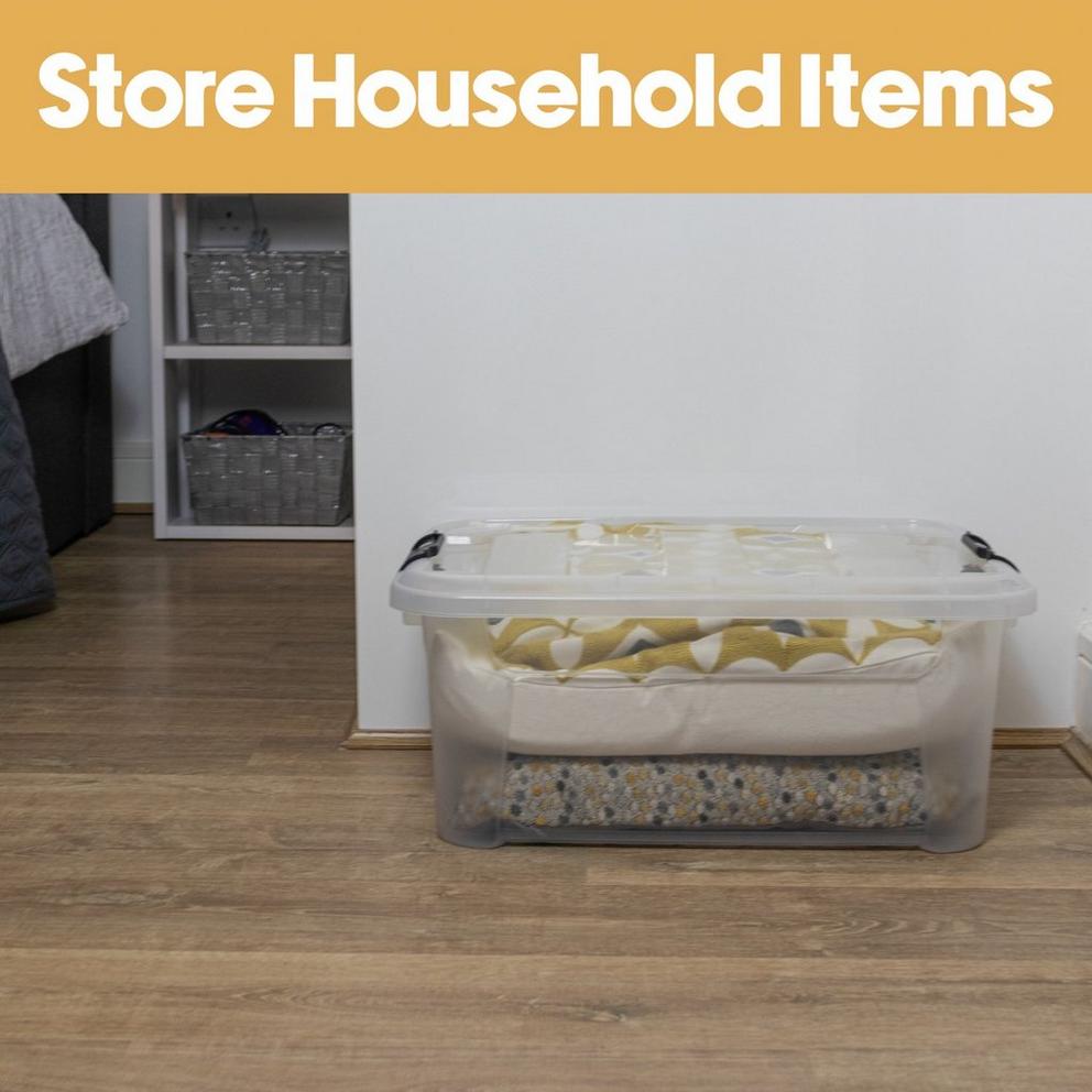 JVL Clip Lid Plastic Storage Box- 25L S/4