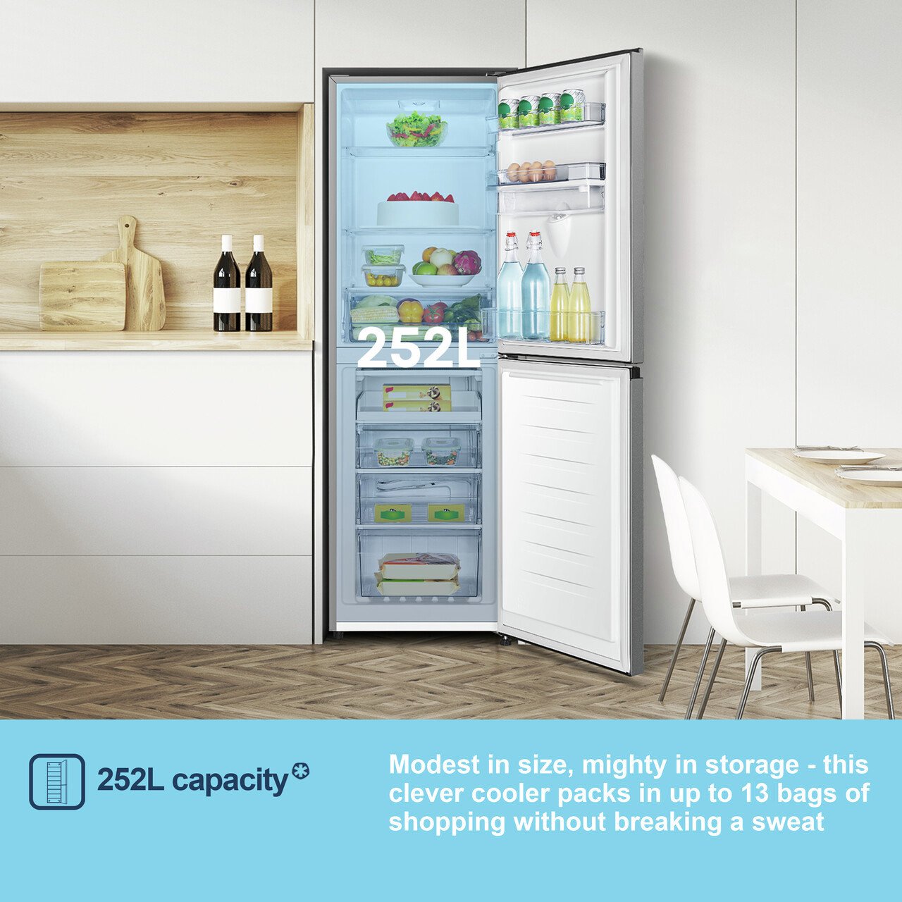 Fridgemaster MC55240DES Freestanding Fridge Freezer - Silver
