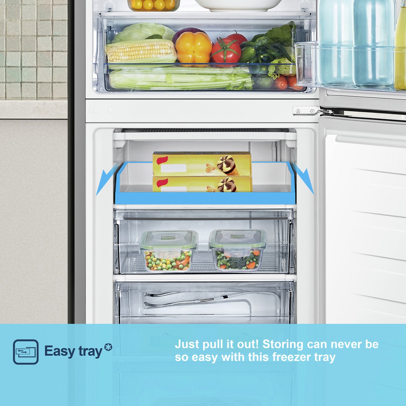 Fridgemaster MC55240DES Freestanding Fridge Freezer - Silver