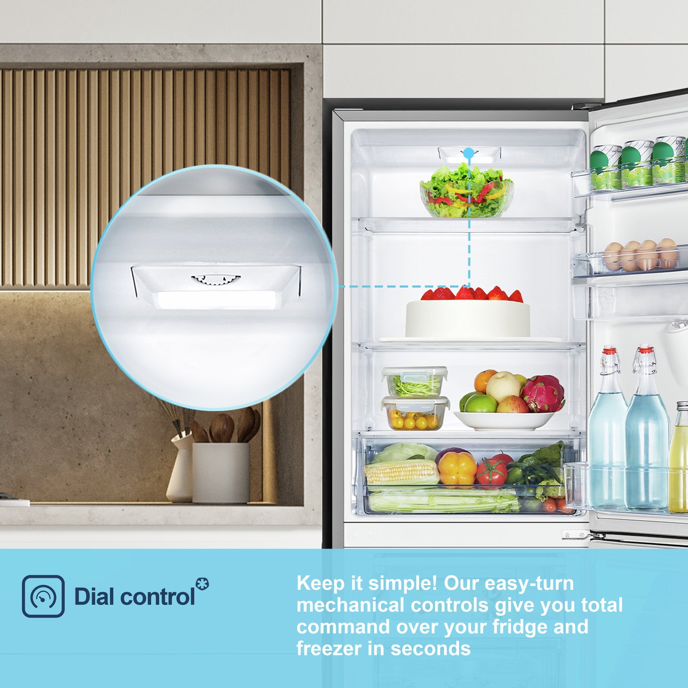 Fridgemaster MC55240DES Freestanding Fridge Freezer - Silver