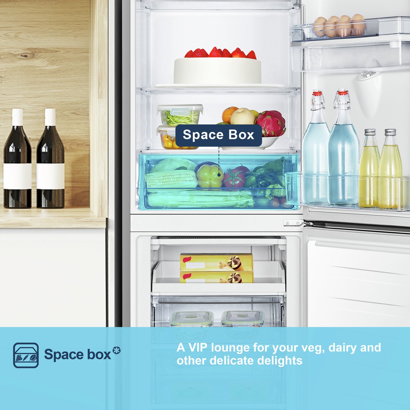 Fridgemaster MC55240DES Freestanding Fridge Freezer - Silver