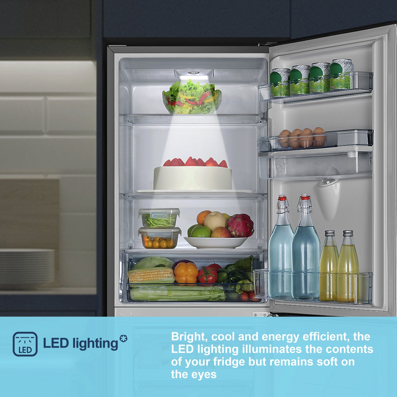 Fridgemaster MC55240DES Freestanding Fridge Freezer - Silver