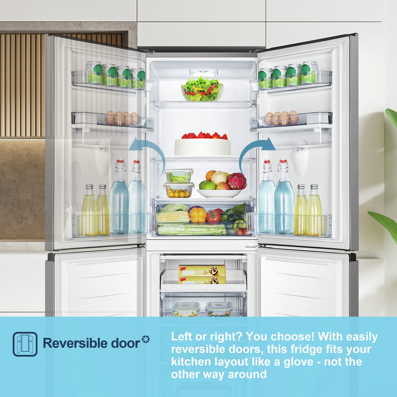 Fridgemaster MC55240DES Freestanding Fridge Freezer - Silver