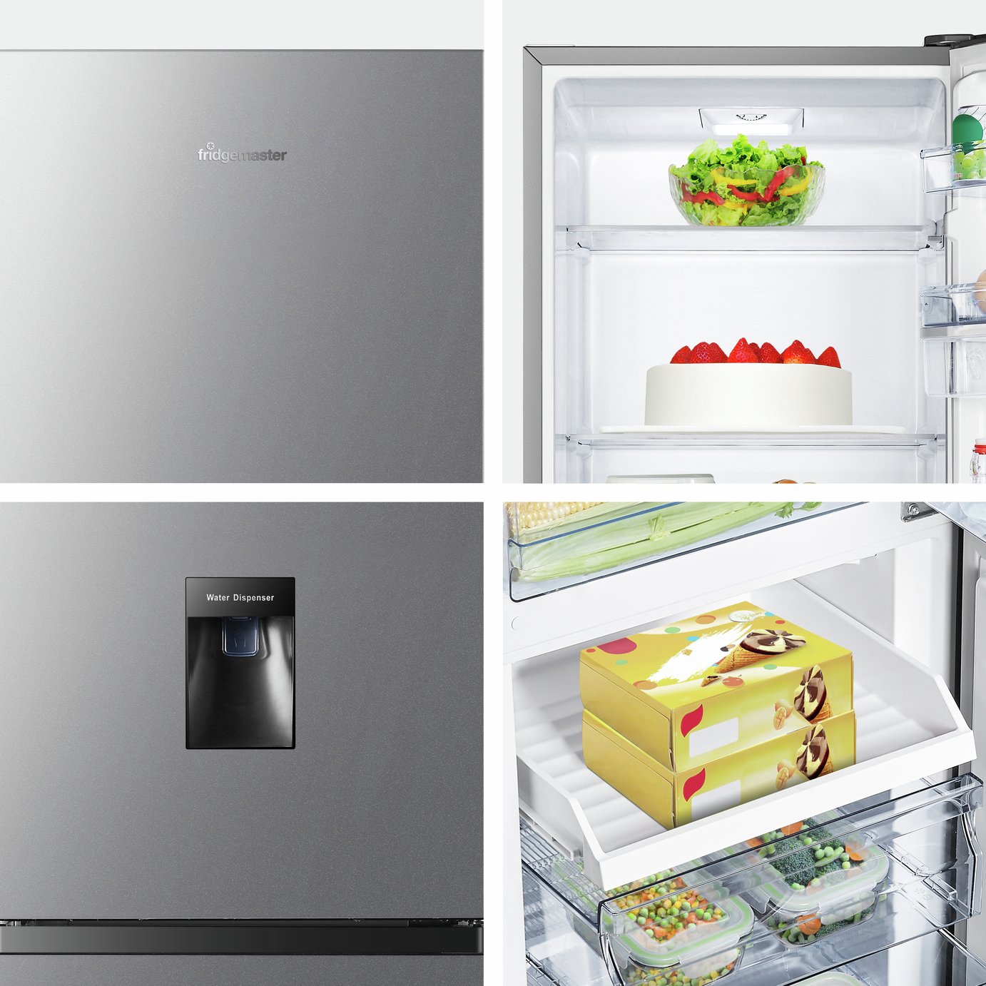 Fridgemaster MC55240DES Freestanding Fridge Freezer - Silver
