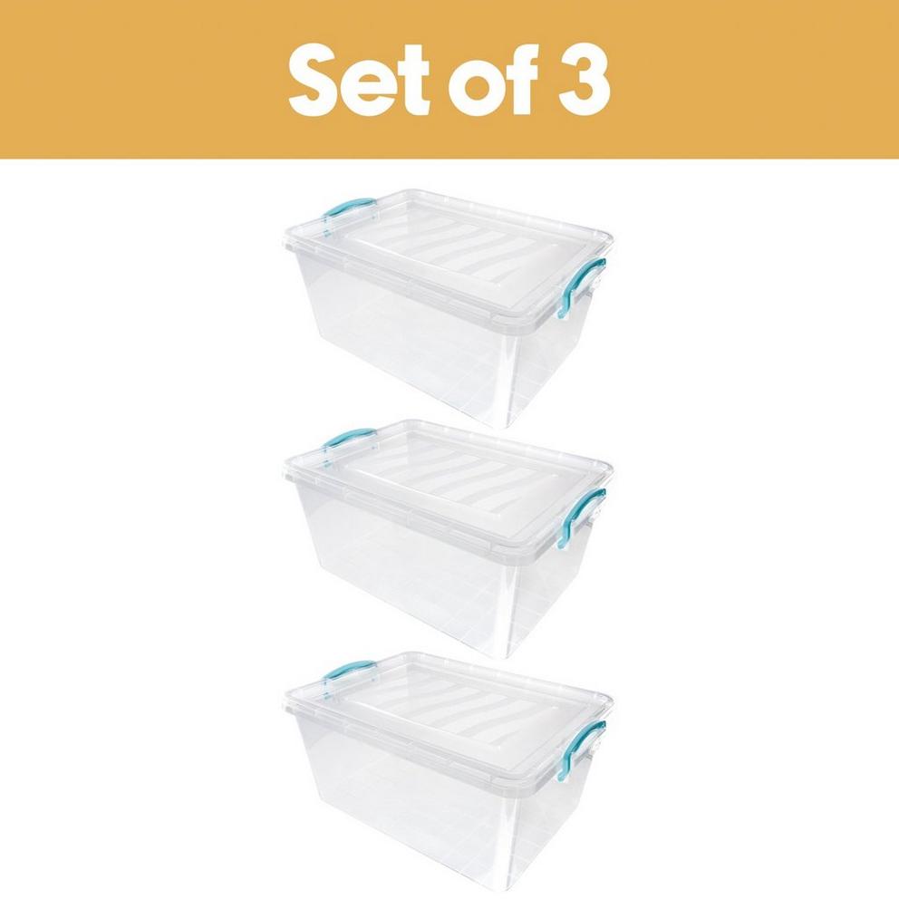 JVL Clip Lid Plastic Storage Boxes 25L - S/3