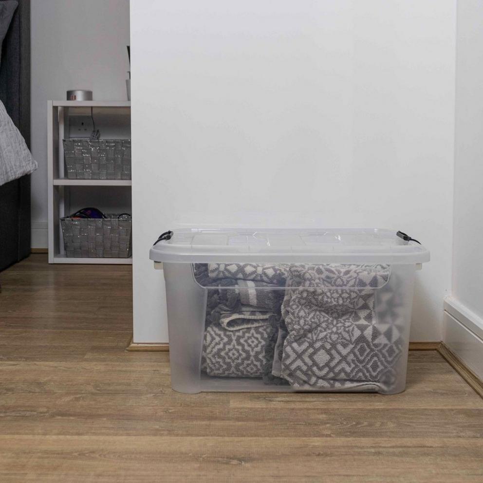 JVL Clip Lid Plastic Storage Box 30L -S/3