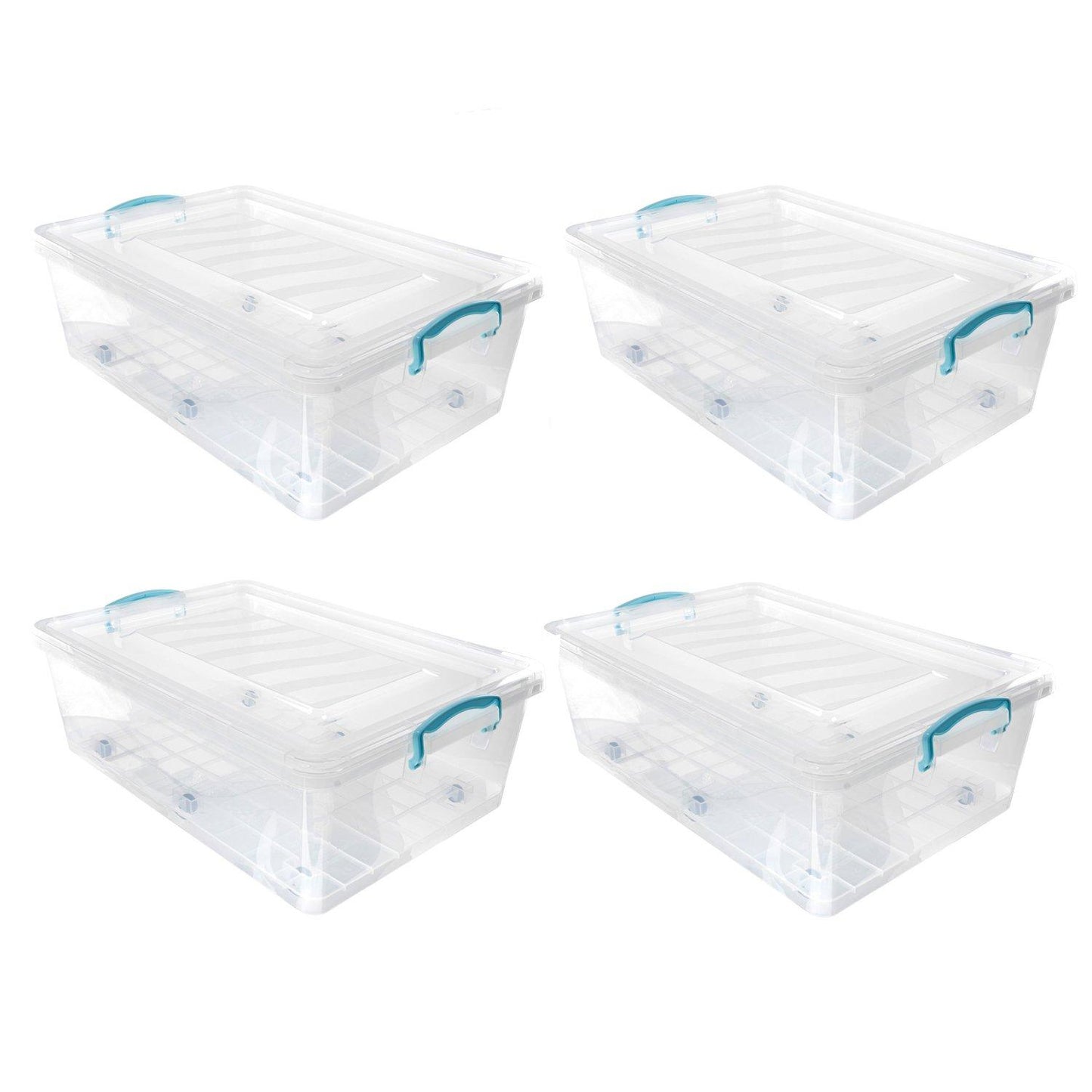 JVL Clip Lid Storage Box+6 Wheels 30L - S/4