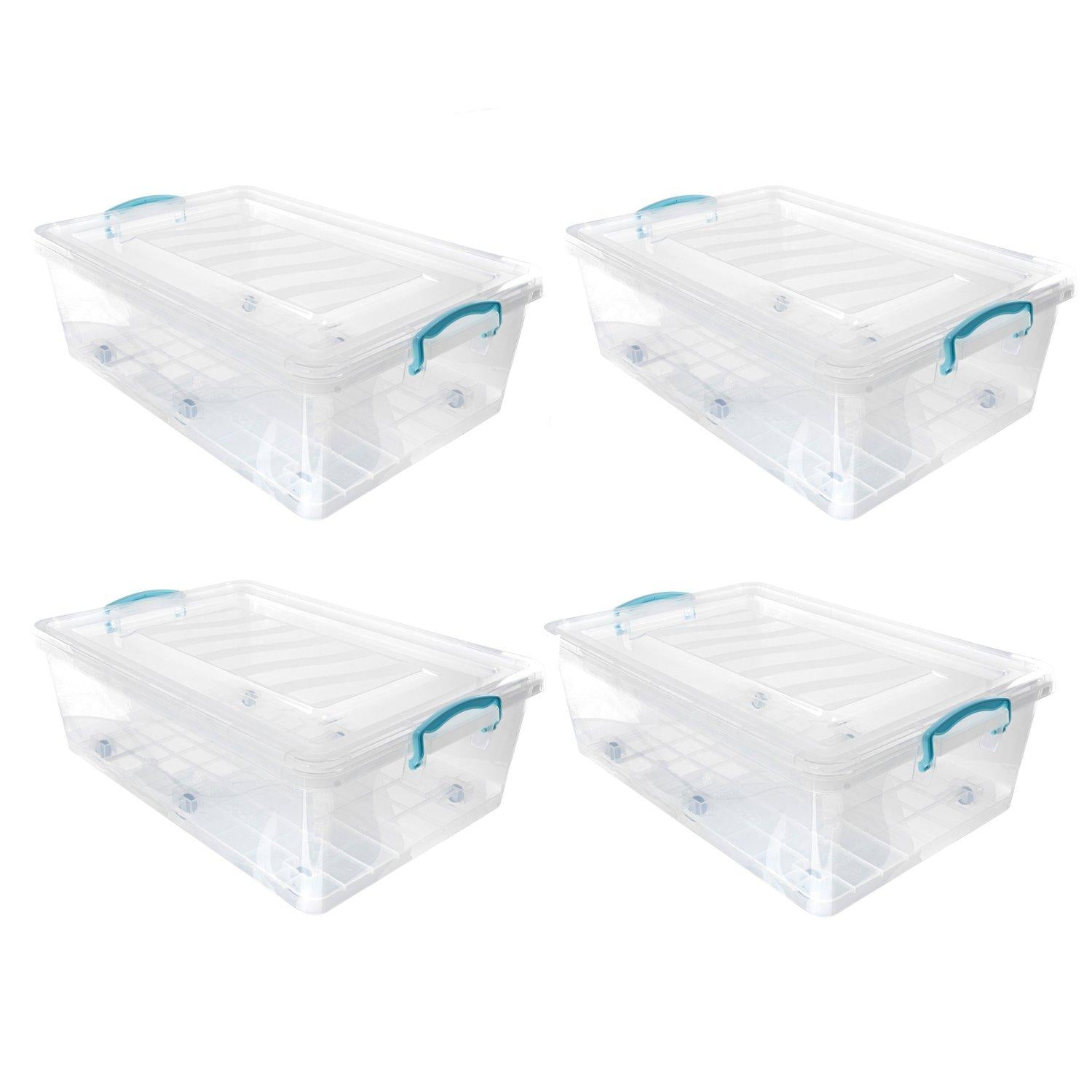 JVL Clip Lid Storage Box+6 Wheels 30L - S/4