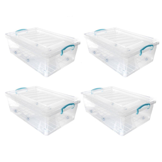 JVL Clip Lid Storage Box+6 Wheels 30L - S/4