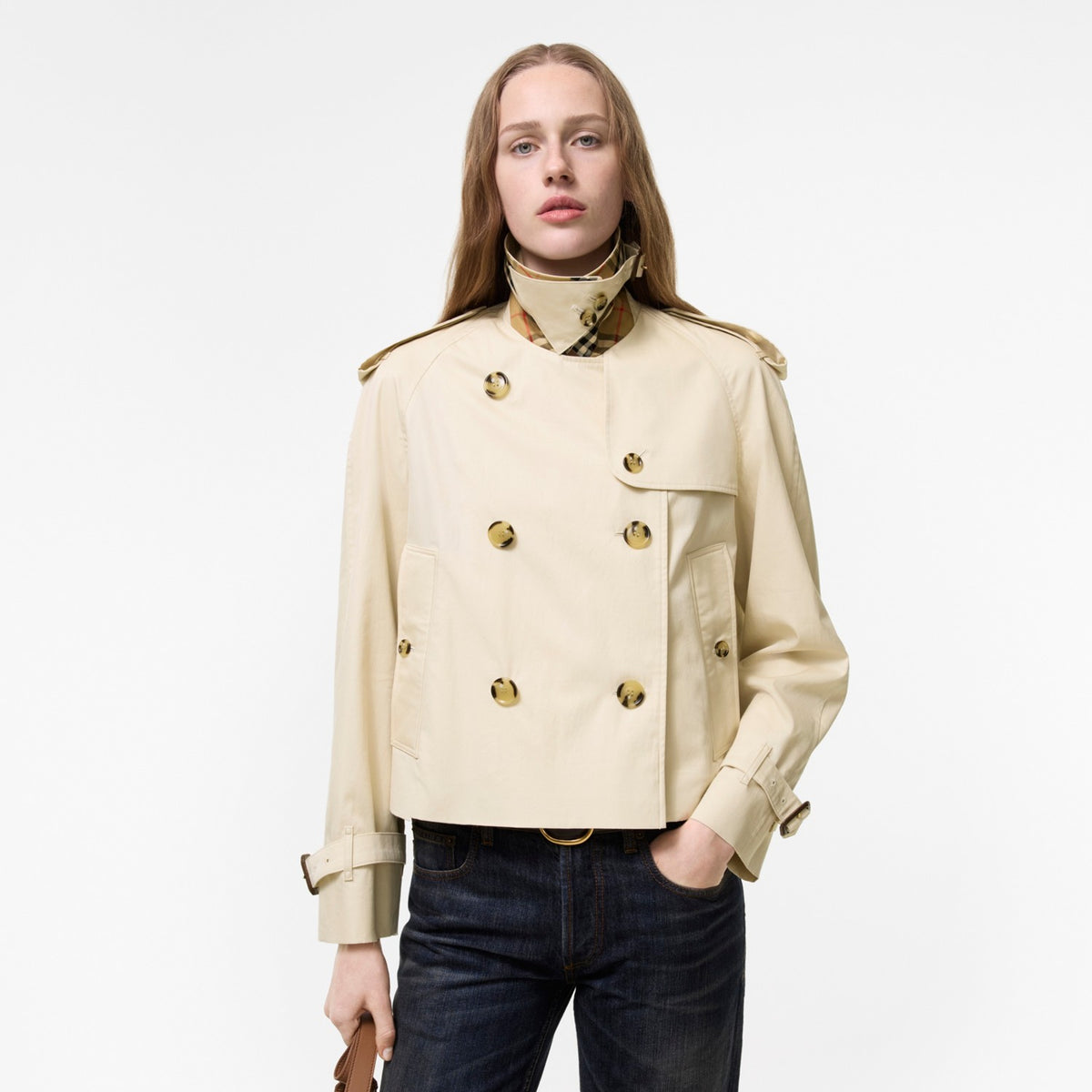 Cropped Tropical Gabardine Mayfair Trench Jacket