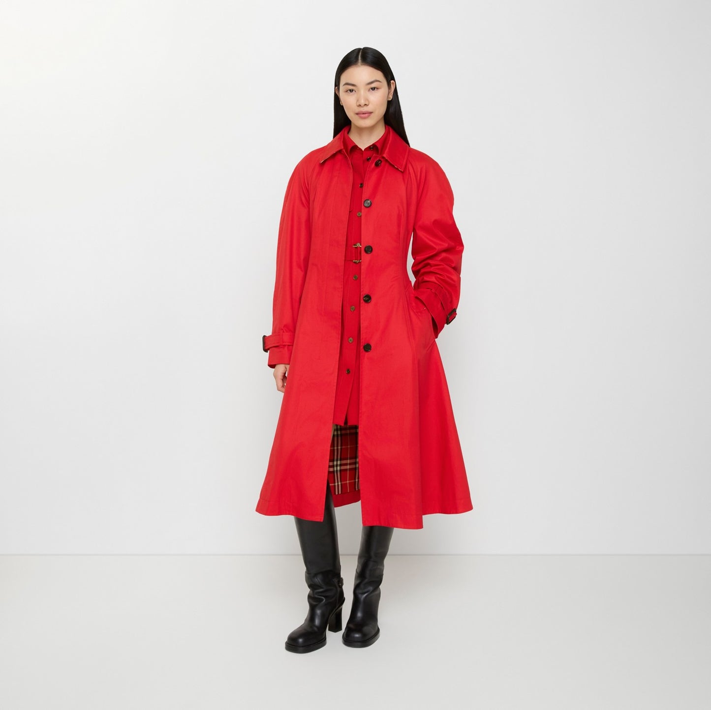 Long Gabardine Ellingham Fit-and-flare Car Coat