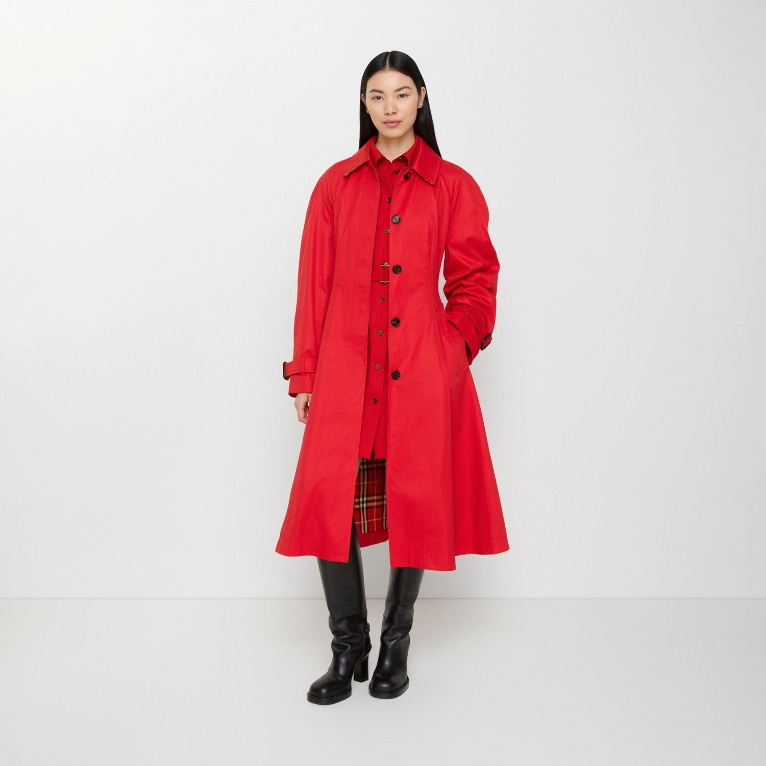 Long Gabardine Ellingham Fit-and-flare Car Coat