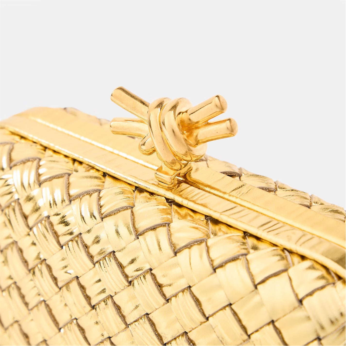 Women's BV Knot Metallic Clutch Bag