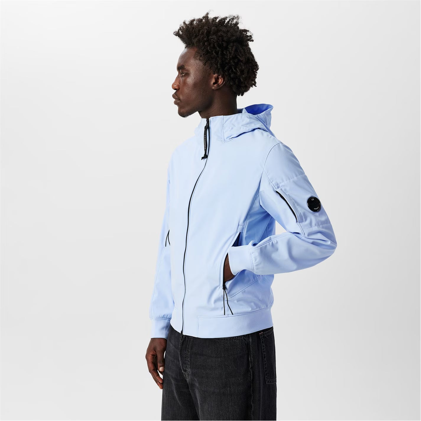 Men's Lens Windproof Hooded Long Sleeve Softshell Jacket