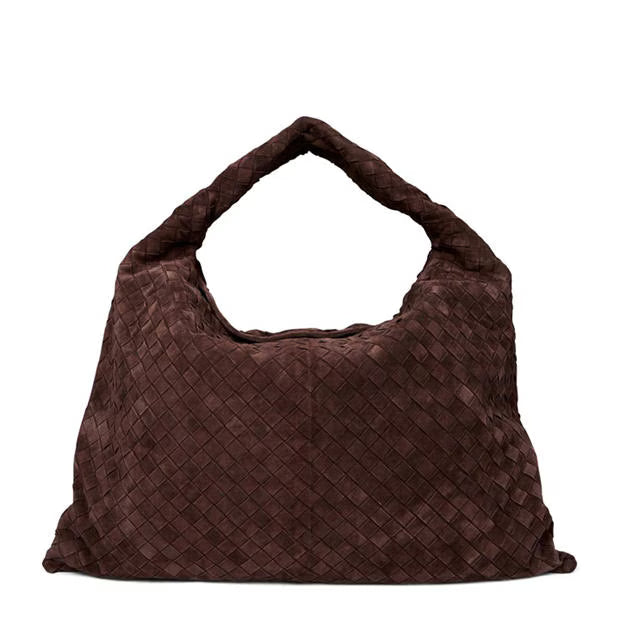 Large Hop Leather Textured Shoulder Bag