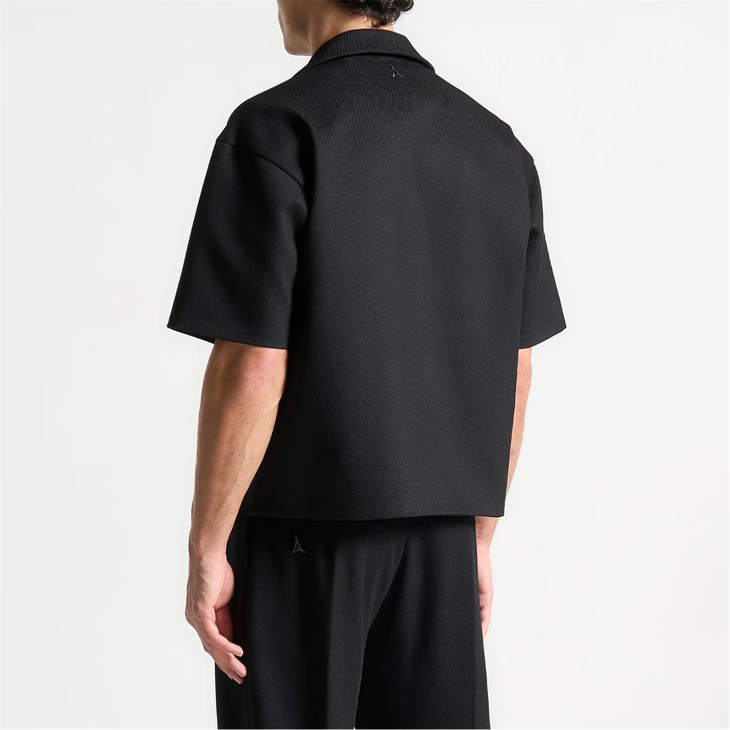 MANIERE DE VOIR Mens Abel Boxy Twill Double Breasted Shirt