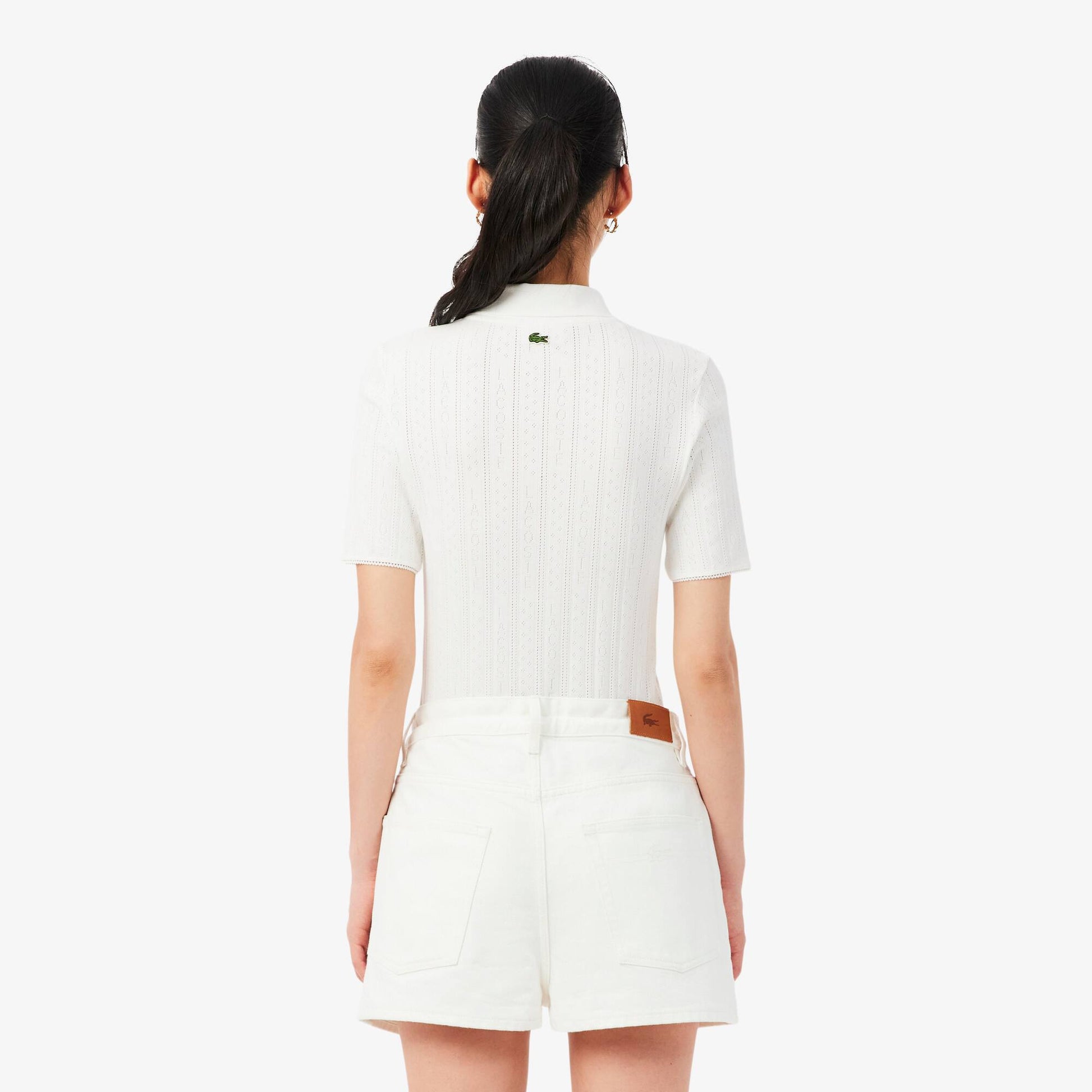 Slim Fit Pointelle Branded L.12.D Polo Shirt