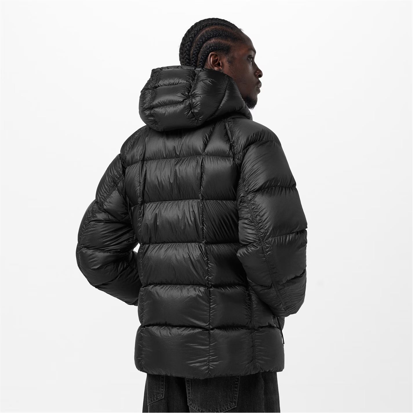 CP COMPANY Men's DD Shell Medium Down Hip Length Hooded Medium Puffer Jacket