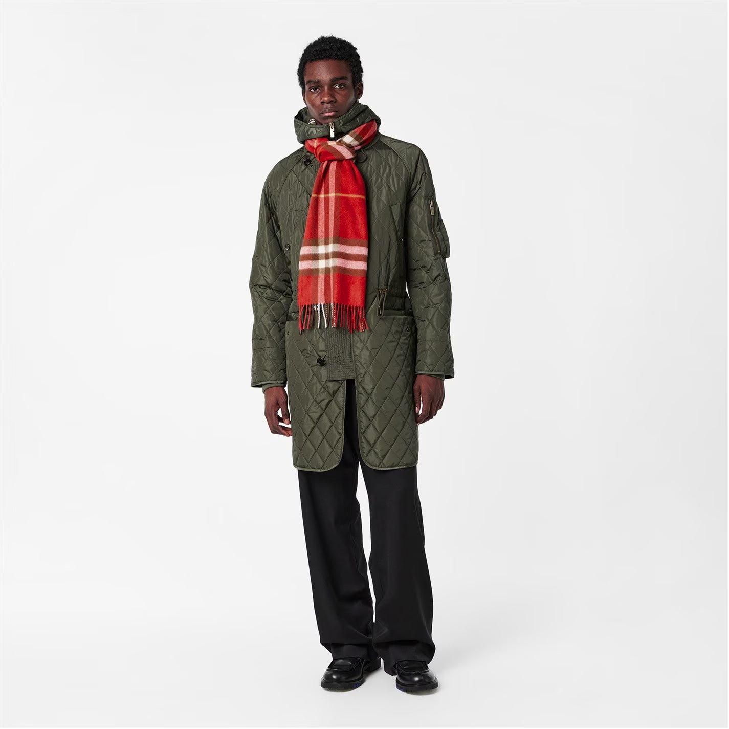 Unisex Check Cashmere Scarf