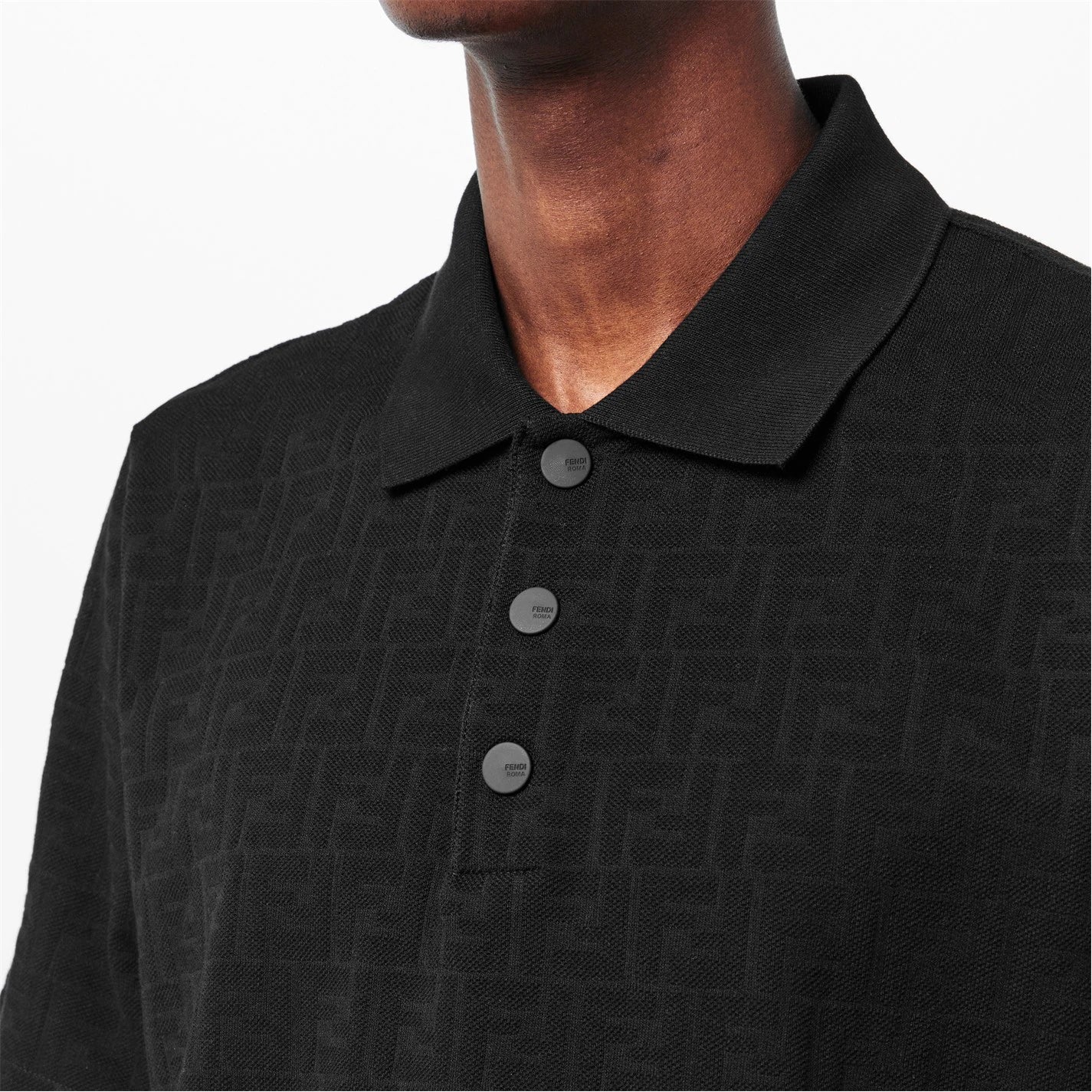Mens Monogram FF Short Sleeve Polo