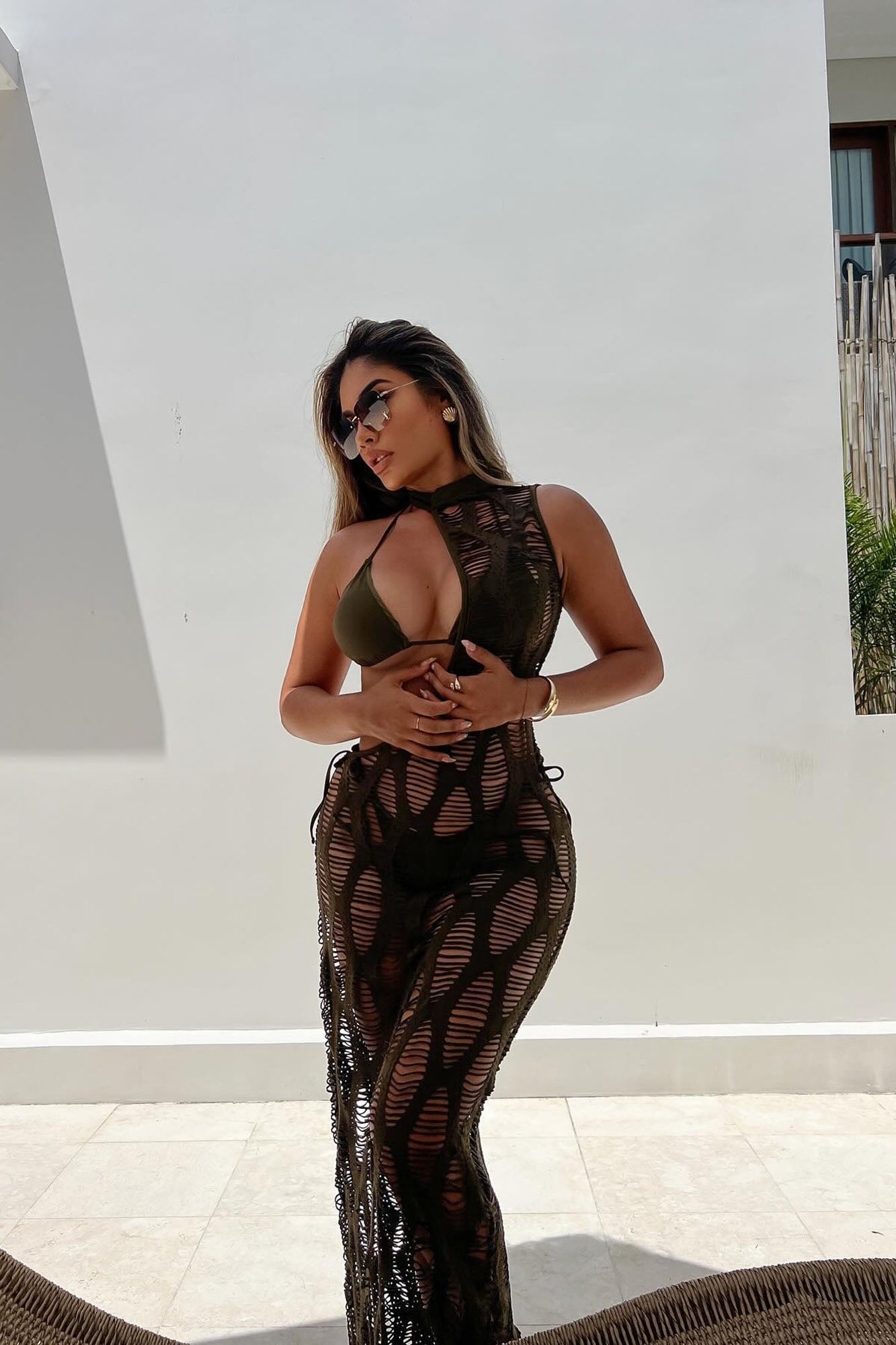 Toes In The Sand 3 Piece Bikini Set - Olive