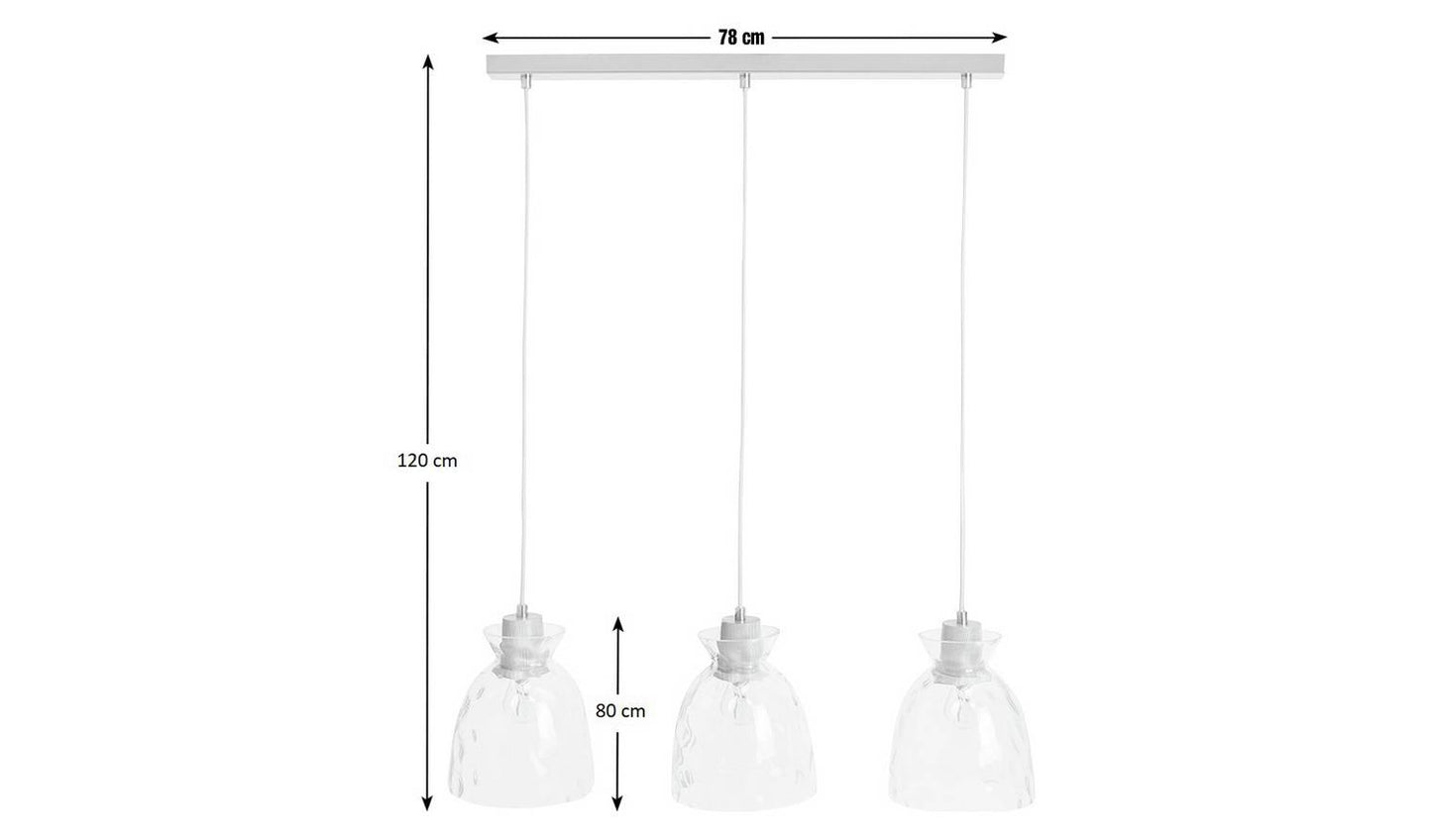 Habitat Vanern Dimple Glass Bar Pendant Light - Clear