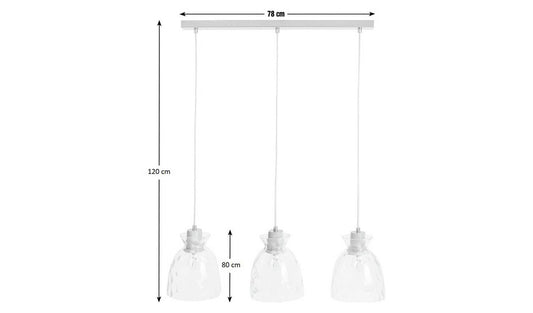 Habitat Vanern Dimple Glass Bar Pendant Light - Clear