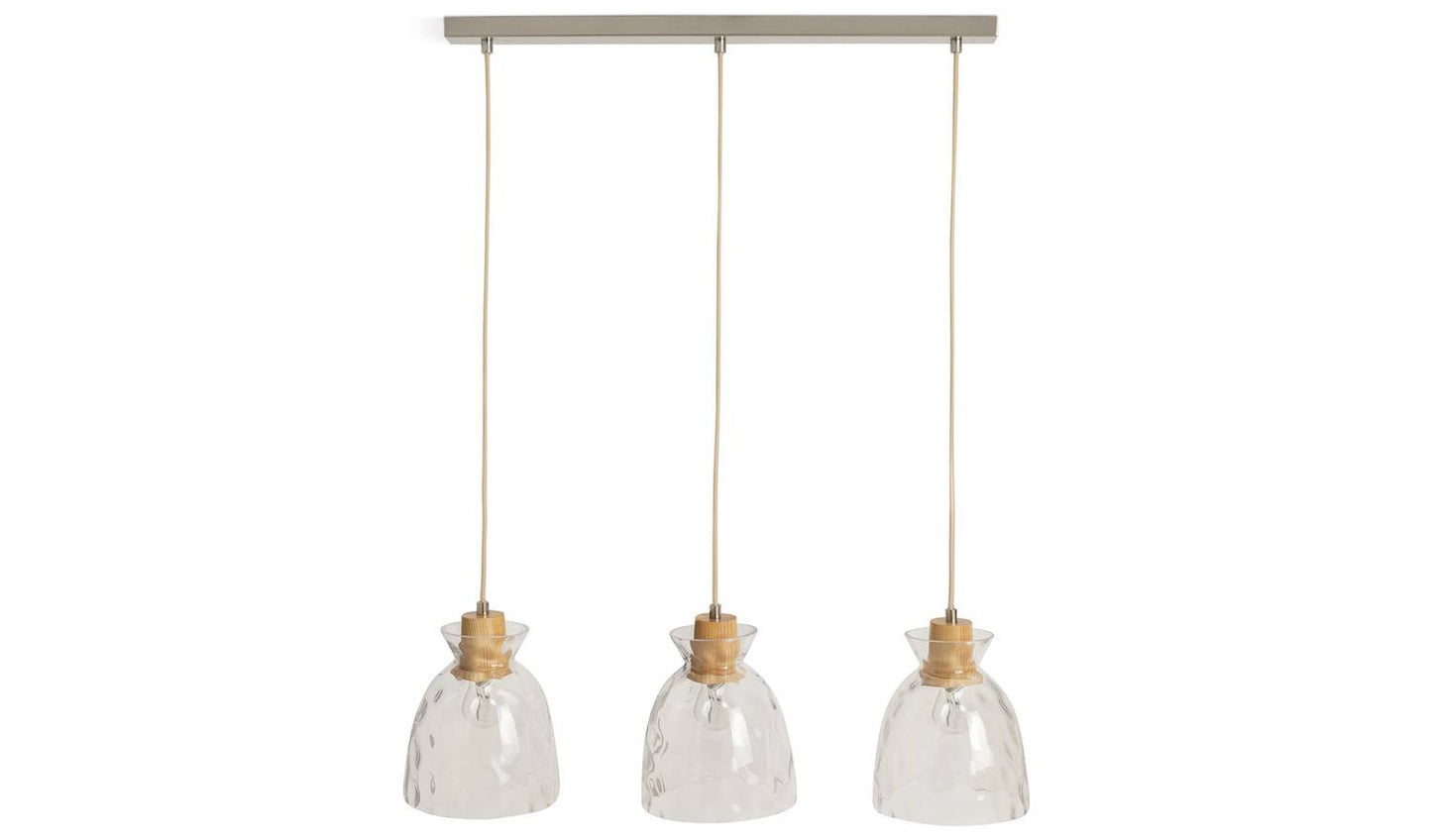 Habitat Vanern Dimple Glass Bar Pendant Light - Clear