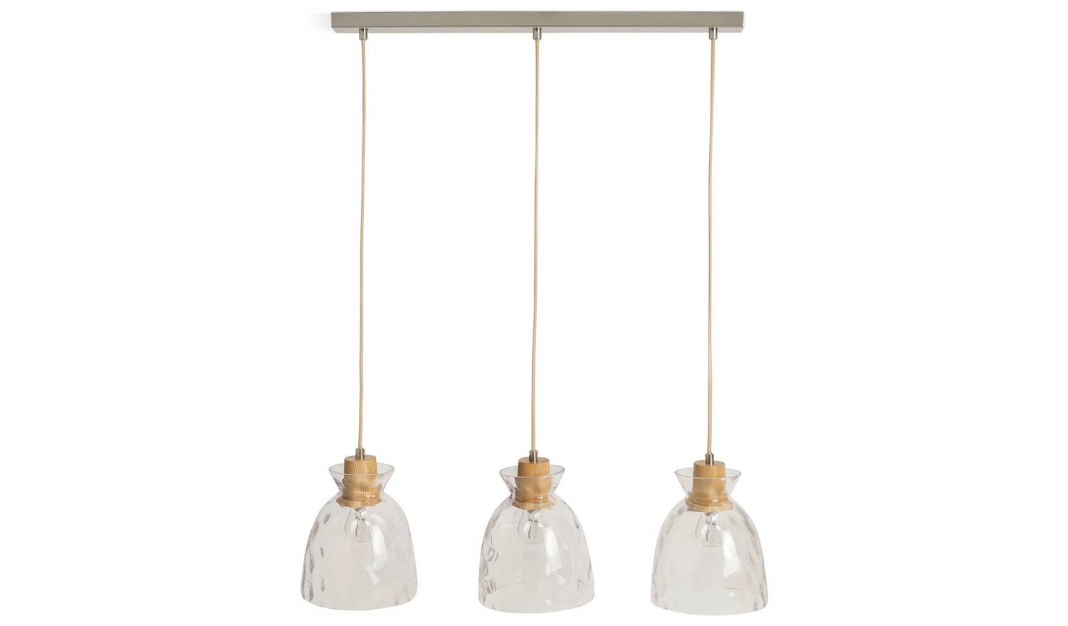 Habitat Vanern Dimple Glass Bar Pendant Light - Clear