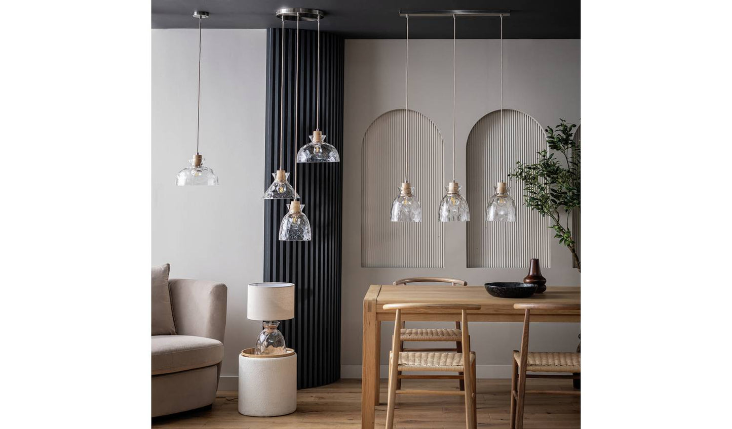 Habitat Vanern Dimple Glass Bar Pendant Light - Clear
