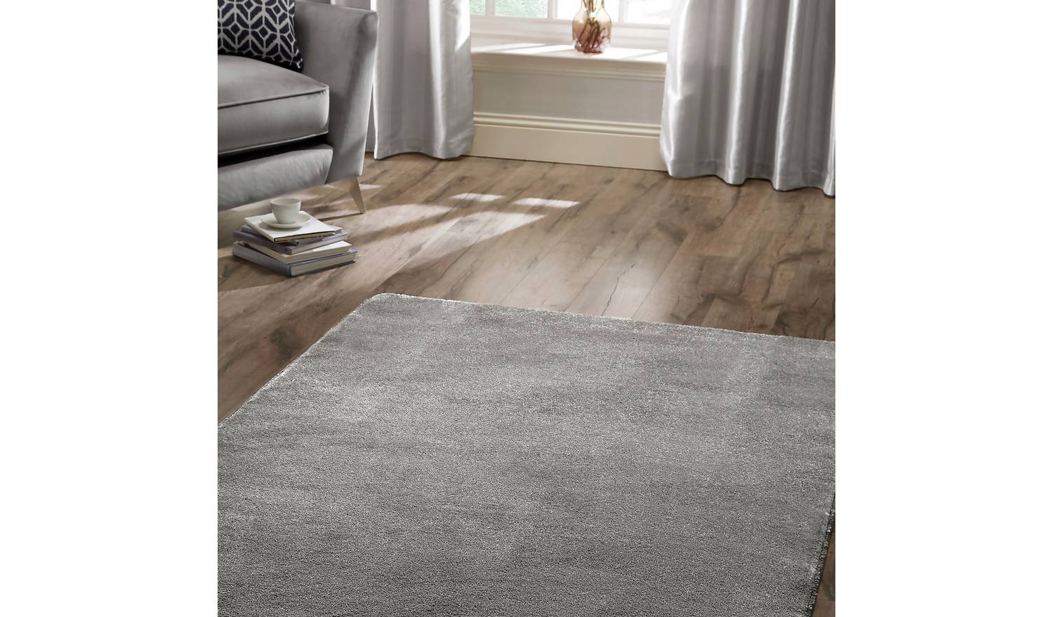 Homemaker Relay Plain Grey Rug - 200x290cm