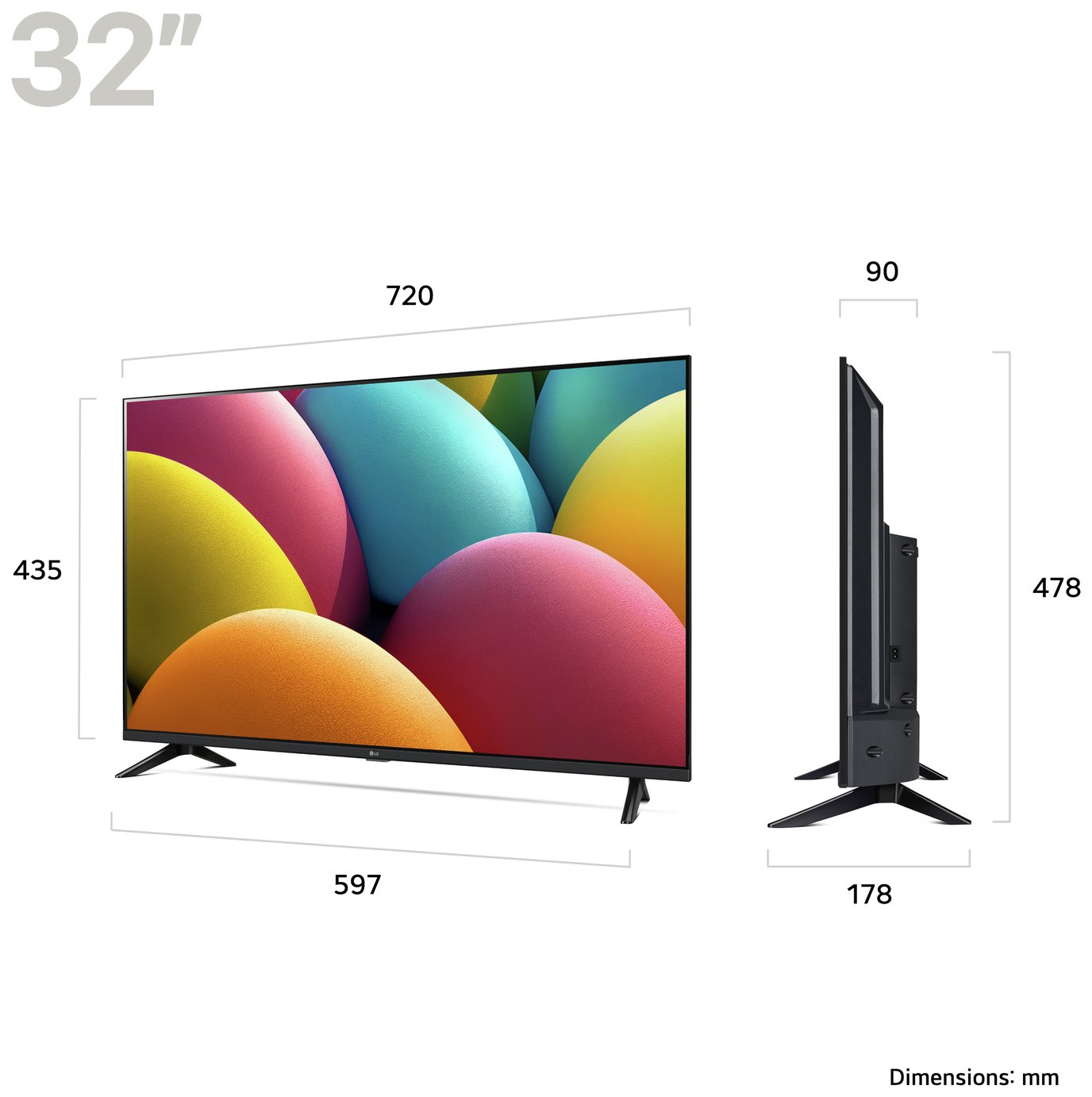 LG 32 Inch 32LR60006LA Smart FHD HDR LED Freeview TV