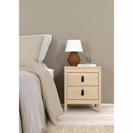 Tvilum Madrid 2 Drawer Bedside Table - Oak