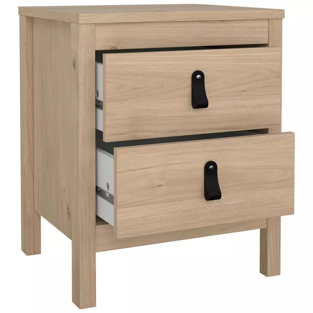 Tvilum Madrid 2 Drawer Bedside Table - Oak