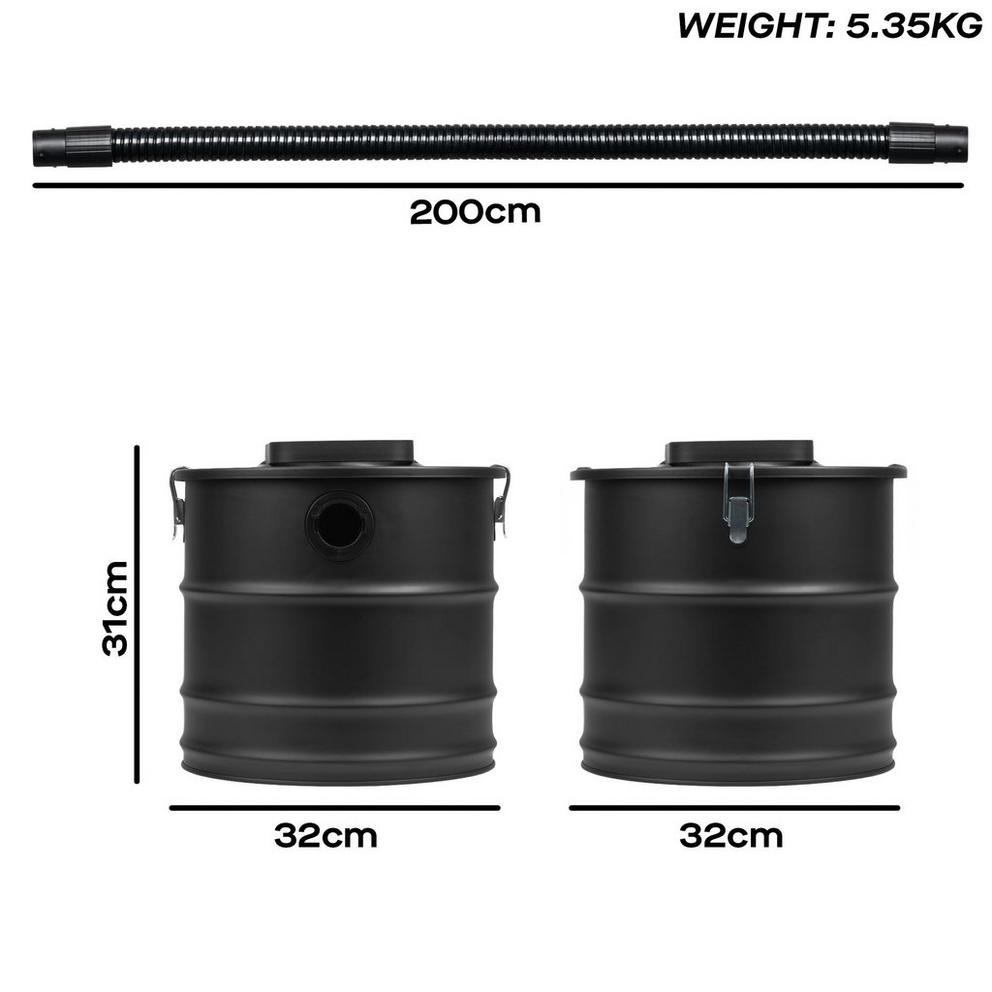 20L Fireplace Ash Vacuum Cleaner with HEPA Filter