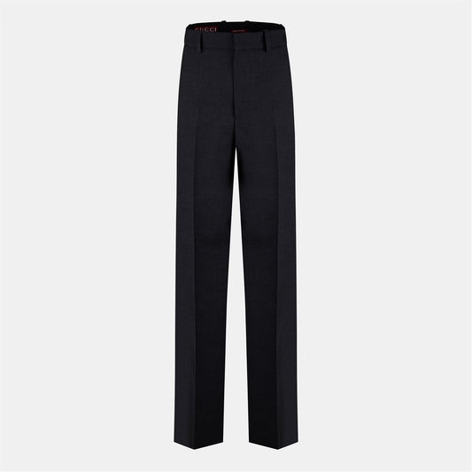 Women's Plain Wool Wide Leg Trousers