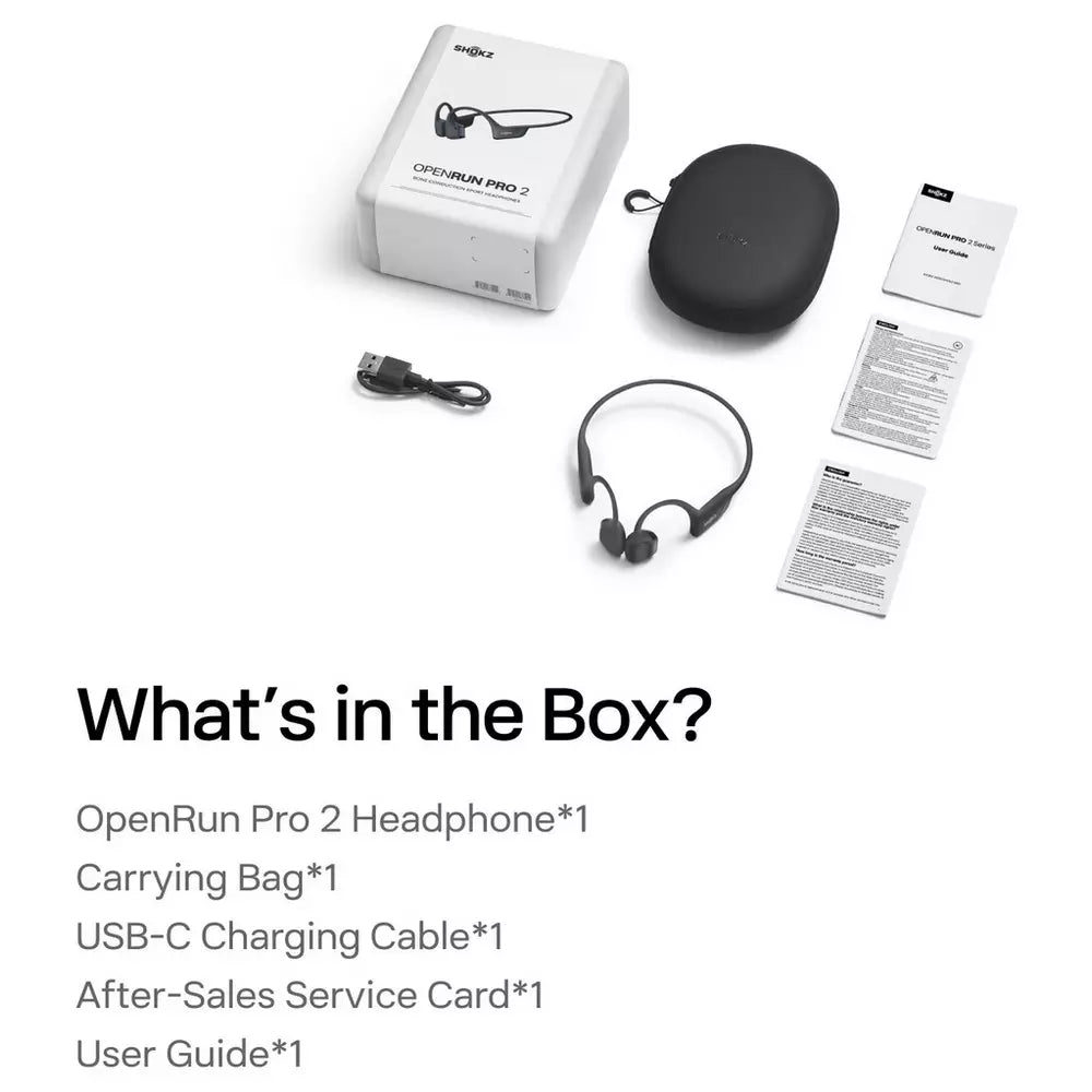Shokz OpenRun Pro 2 Wireless Bluetooth Headphones - Black
