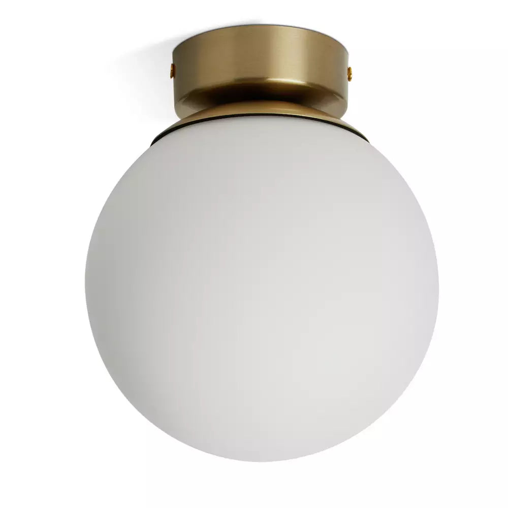 Habitat Opal Glass Bathroom Flush Ceiling Light - Brass