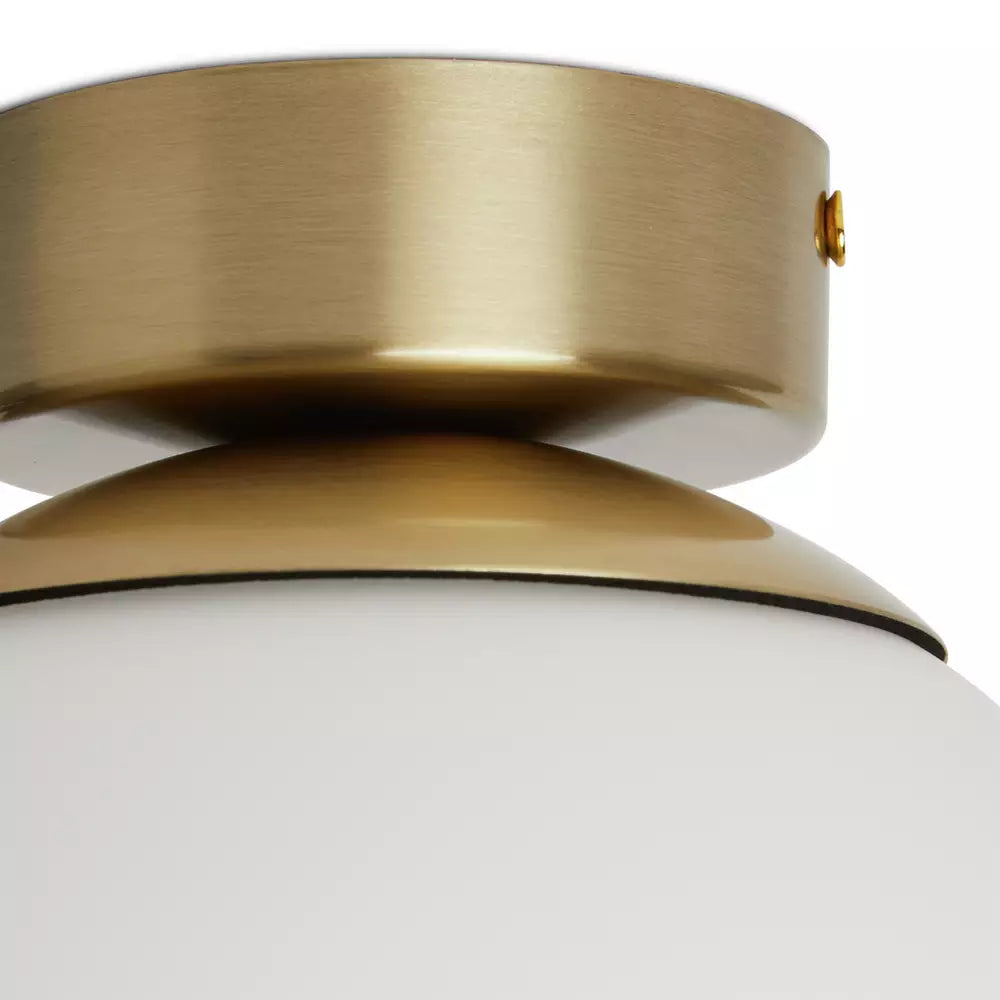 Habitat Opal Glass Bathroom Flush Ceiling Light - Brass