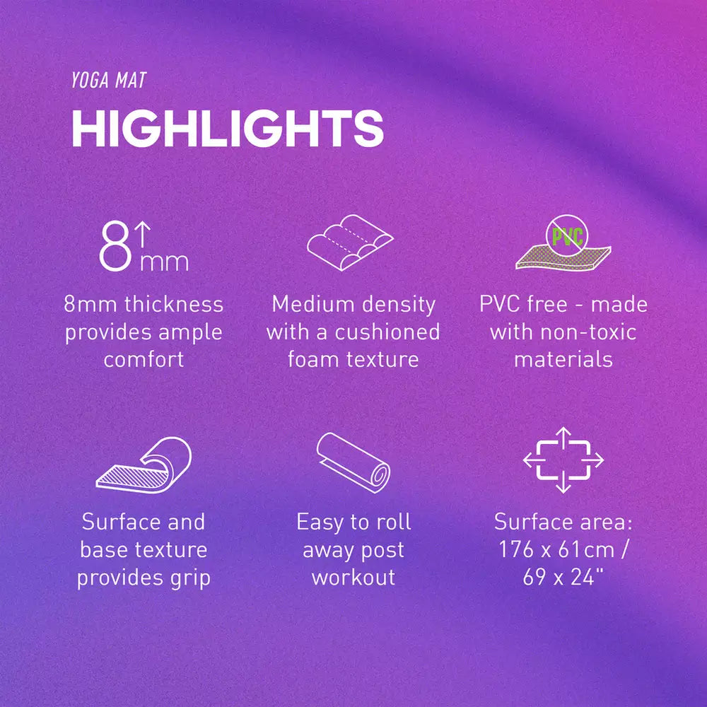 Adidas 8mm Thickness EVA/TPE Yoga Mat - Navy