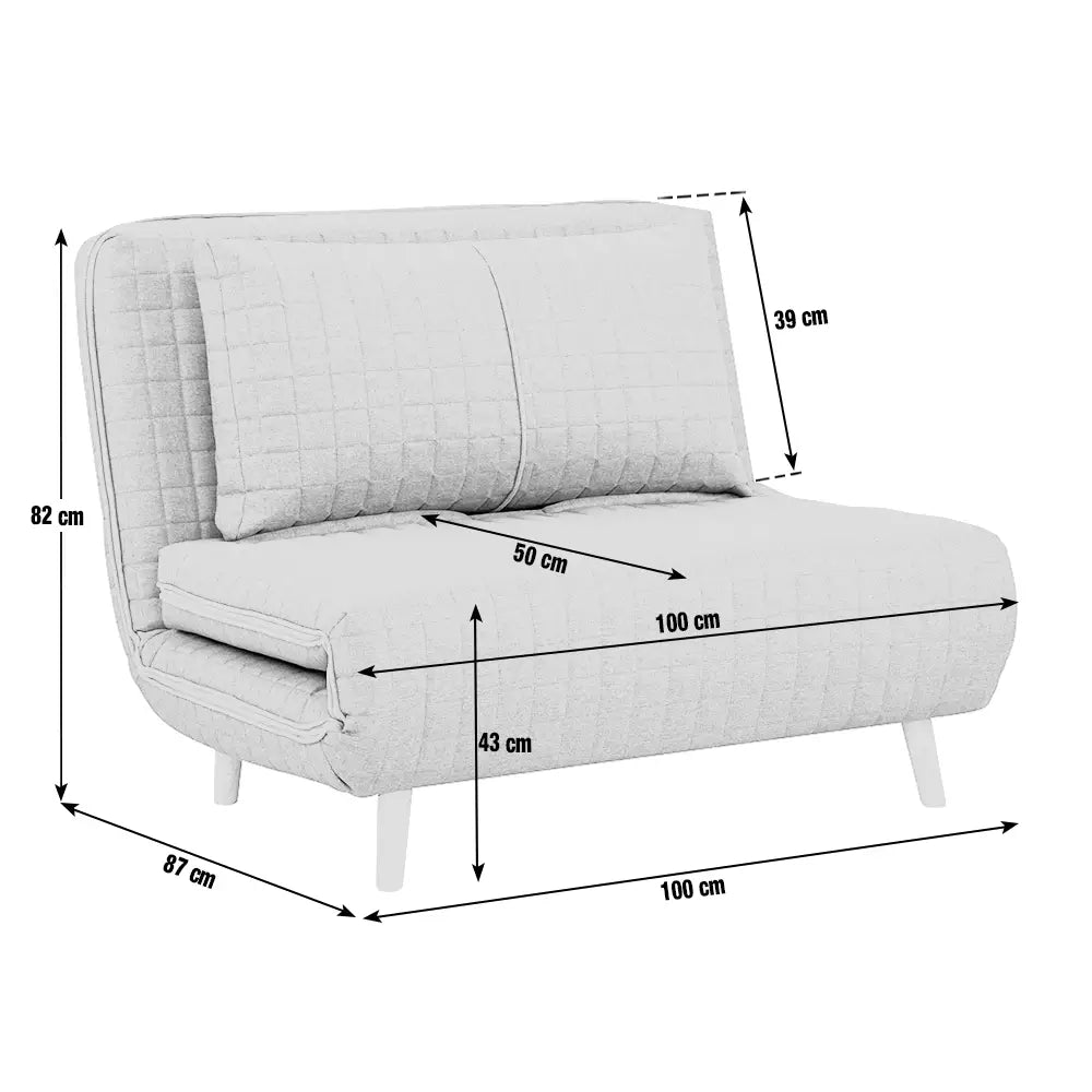 Habitat Roma Small Double Boucle Chairbed - Cream