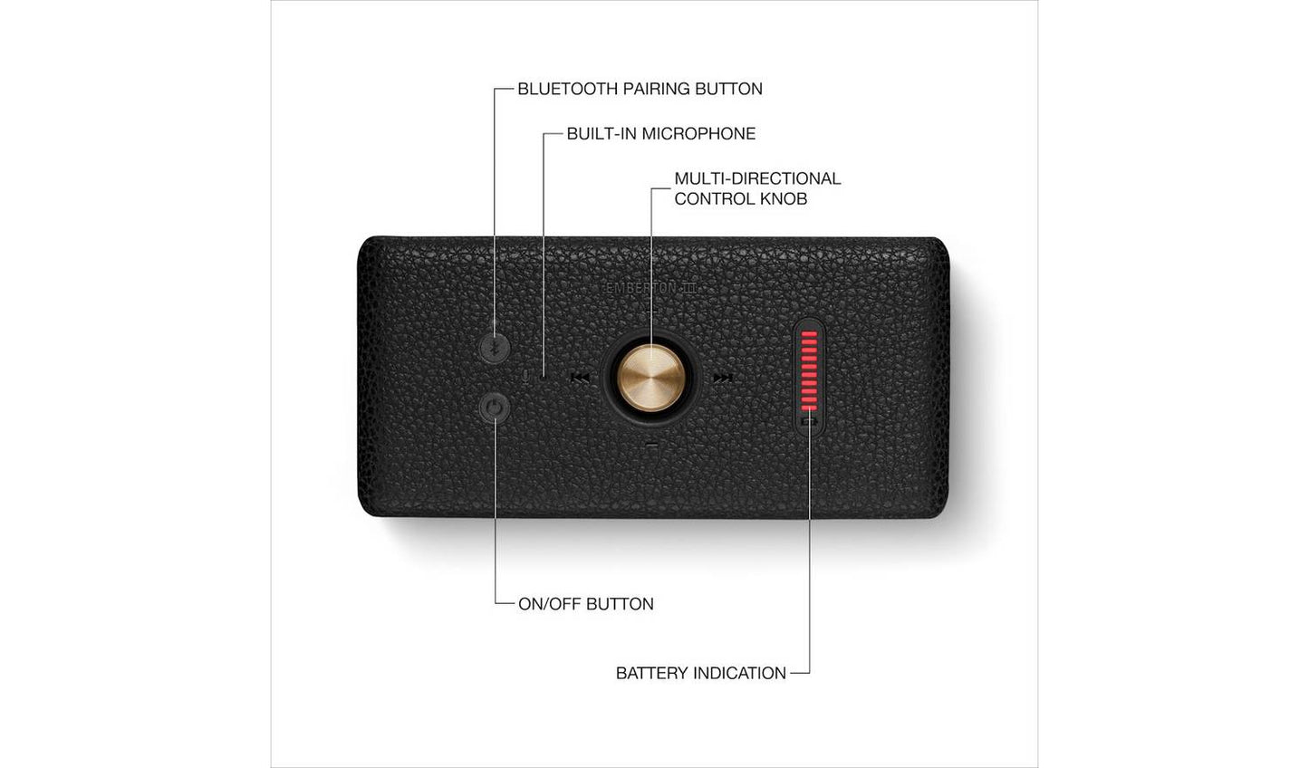 Marshall Emberton III Portable Bluetooth Speaker - Black