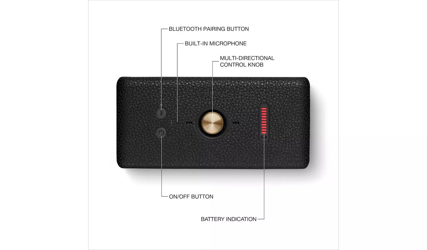 Marshall Emberton III Portable Bluetooth Speaker - Black